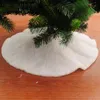 Christmas Decorations White Round Tree Skirt Luxury Snow Holiday Ornaments Decoration Xmas Cover Home Party Decor (80cm)