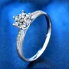 Moissanite Ringen 925 Sterling Zilveren Ringen voor Dames Sieraden Diamond 1CT D Luxe Princess Six Prong Diamond Ring Engagement