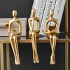 Abstract Resin Statue Golden Miniatures Modern Home Decoration Bookshelf Accessories Christmas s Gifts 2203117258327