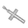 Bling Cross Pendant Necklaces For Men Women Gifts 2 Colors Geometric Zircon Necklaces Hip Hop Jewelry X0707