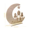 Ramadan Kareem Decoration Wooden Craft Moon Desktop Ornament Eid Mubarak Party Favor Eid Al-fitr Ramadan Mubarak Home Decor