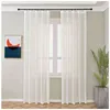 White Solid Sheer Curtain for Living Room Window Tulle Short Voile Bedroom Organza Transparent Decoration Kitchen Blinds Drapes 211203
