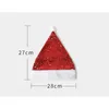 Christmas Hat Decoration Sublimation Unique Funny Red Reversible Sequin Santa Hats Candy Gift Bag