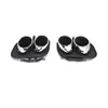 Pair Black Silver Stainless Steel Car Muffler Exhaust Tips For Porsche Carrera 911 Double Nozzles Rear Pipe