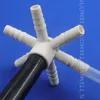 Watering Equipments 1~50pcs 20mm-10mm PVC 6-Ways Barbed Connectors Breeding Equipment Aeration Pipe Diverter Joints Anti Blocking Distributo