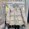 Ailegogo Winter Women Hooded Thick Warm Short Down Parkas Casual Female Stand Collar 90%white Duck Down Coat Snow Outwear 211221