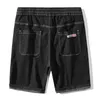 Plus size 40 42 44 homens jeans curtos verão moda casual solta reta estiramento de denim shorts macho marca preto 210714