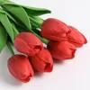 14 cores branco tulipas flores artificiais pu real buquê de toque falso para decoração de casamento casa Garen