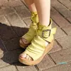 Platte bodem zomer enkel laarzen dames039s wig sandalen riem roman schoenen vrouwen open teen 34436963745