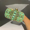 Diamant Koppling Väskor För Kvinnor Pearl Beading Luxury Handbag Bling Green Rhinestone Kvinnors Kväll Väskor Bröllop