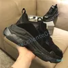 2021 Parigi Scarpe casual Triple S Scarpe da ginnastica con suola trasparente Scarpe da papà Sneaker Nero Oversize Uomo Donna Beige Migliore qualità Runners Chaussures