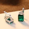 JewelryPalace 7.5ct Emerald Cut Nano Gesimuleerde Zultanite Kleur Wijziging Diaspore Huggie Hoop Oorbellen 925 Sterling Silver Oorbellen 837 Z2