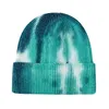 Beanie/Skull Caps Berretti Unisex Moda Casual Tie-dye Stampato Gradiente Cappello di lana Caldo Lavorato a maglia all'aperto Femmina Skullies Chapeau Femme