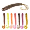 12pcs/bag Soft Fishing Baits Wobblers Worm Curly Jig 6cm 1.4g Smell With Salt Silicone Artificial Bait Swimbaits Bass Tackle