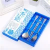 Chopsticks Fork Spoon Set Portable Chinese Stainless Steel Gift Box 5 Colors Advertising Gifts, Event Gifts