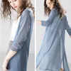 Dames Midi Lange Vest Poncho Zomer Herfst Dunne Zijde Gebreide Vesten Vrouwelijke Casual Losse Trui Jas Jas Plus Size 2XL 211018