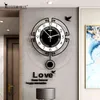 Nordic Swing Acrylic Quartz Silent Wall Clock Modern Design Pendulum Watches Clocks Home Living Room Decoration Kitchen Decor 220115