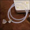 Bangle Armbanden Sieraden Een paar Natuurlijke Witte Chalcedony Jade Agate Armband voor Dames DROP LEVERING 2021 C7BQJ