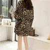 Blusas Camisas Mulheres Chiffon Leopard-Cópia All-Match Harajuku Loose Sun-Proof Streetwear Moda Tamanho Grande 4xL Outono Lazer H1230