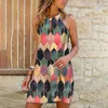 Casual Jurken Dames Zomer 2021 Sexy O-hals Floral Print Boho Beach Jurk Mouwloze Mini Wrap Sundress Vrouwelijke Robe