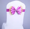 500 sztuk Bowknot Ślubny Krzesło Osłona Sashes Elastic Spandex Bow Chair-Band z klamrą Do Wesela Bankiet Party Akcesoria Dekoracji SN5614