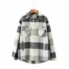 Fashion thick pink green plaid jacket women shirt coat winter plus size s casual 210922