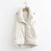 Плюс размер зимний ватный жилет Женская повседневная все-спитная куртка без рукавов длинный жилет для тела 211120
