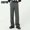 IEFB MEN039S FRÜCHTER SOMMER SOHRE HOBE Kausale Straight Metall Schnalle Slim Fit Business Hose schwarze graue Kleidung 9Y6151 2105245471087