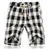 Zomer heren casual shorts katoen plaid strand shorts mannen mode korte mannelijke sport cool merk kleding 5XL SA664