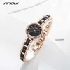 Sinobi Newest Women Fashion Wrist Watch Rose Golden Bracelet Women Watches Luxury Diamond Quartz Wristwatches Montre Femme Q0524