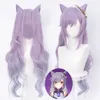 Genshin Impact Venti Keqing Barbara Fischl Kaeya Lumine Aether琥珀コスプレウィッグ耐熱合成ヘアWIGS + WIG CAP Y0903