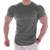 Hommes printemps haut de sport maillots t-shirts été à manches courtes Fitness t-shirt coton hommes vêtements sport t-shirt 116