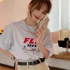 4colors summer korean style letter print Loose short sleeve tops for womens t-shirts womens tee shirt femme (X1837) 210423