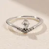 Anello dei desideri classico in argento sterling 925 con Clear Cz Fit Pandora Jewelry Engagement Wedding Lovers Fashion Ring