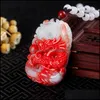 Collares Colgantes Joyería Pollo Sangre Jade Colgante Dragon Play Bead Charms Drop Entrega 2021 Wqaor