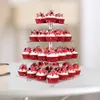 1 set tårta stativ återanvändbar kvadrat frukter bärare stor kapacitet lätt att montera akryl mellanmål display torn för bröllopsfest