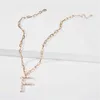 2021 жемчужные ожерелья английская буква алфавит кулон ожерелье гот сплава колье цепь годовщины вечеринка рождественские украшения подарки для женщин