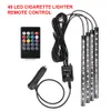 4 분위기 램프 48 LED 인테리어 장식 조명 RGB 16 색 무선 원격 제어 5050 칩 12V 충전 소매 소매 상자