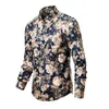 Chemises décontractées pour hommes Blouse Homme Baroque Banquet Chemise Paisley Hommes De Luxe Coréen Hommes À Manches Longues Imprimer