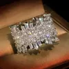 Luksusowe męskie obrączki moda kamienie pierścionek zaręczynowy z kamieniami szlachetnymi dla kobiet symulowany pierścionek z brylantem biżuteria
