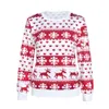 Herfst Winter Dames Kerst Sneeuwvlok Fawn Print Ronde hals Pullover Lange Mouw Sweatshirt Vrouwen Hoodies Streetwear 210517