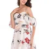 Сексуальное платье для печати Halter для женщин сладкий элегантный с плеча высокая талия Свободные стяжки женские LR1275 210531