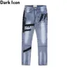 Tryckta vanliga jeans män High Street Men's Jeans Denim Pants Byxor 210603