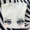 Été coton à manches courtes Kawaii Fun Expression haut court court mode rue haut blanc Y2k Streetwear femmes vêtements 210324