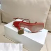 Topkwaliteit Gilda rode glitter sandalen met kristallen ingelegde bandspoel Hakken torenhoge hak voor dames zomer luxe ontwerpers schoenen party hakken fabrieksschoeisel