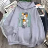 Hazine Karikatür Baskı Adam Kazak Harajuku Cep Polar Hoody Streetwear Moda Vintage Hoody Top Punk Anime Tişörtü H1227