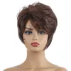 Perruque synthétique Bobo courte ondulée, perruques de Simulation de cheveux humains Remy, Kit WIG-329