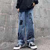 New Harajuku Style Wide Leg Pants Street Retro Cartoon Jeans Cartoon Anime Girl Print Denim Trousers 2021 Hip Hop Casual Jeans G0104