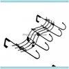 Rails Storage Houseberteeping منظمة Home Gardenwavy Musical Notes 5 Hooks Hooks Hounded Coat Rack Clothing Door Hanger Elegant 11UA1 DRO