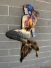 Décoration murale suspendue aux créatures à thème de mer sirène en métal sirènes en acier de la maison art de la décoration maison